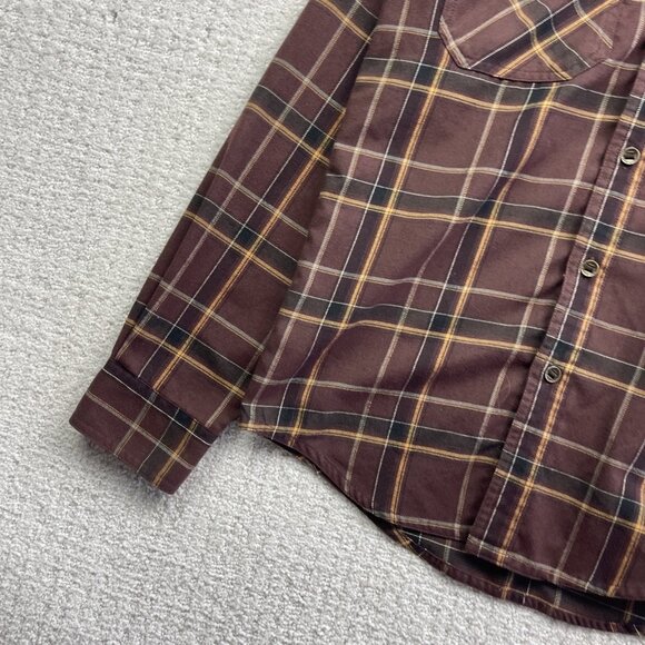 Royal Robbins Shirt Mens S Plaid Long Sleeve Dark Red / Brown Outdoor Western - Picture 2 of 14